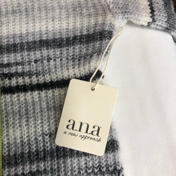 Ana Wool blend Rn#114186 Gray white Straps Crew Neck Pull Over Knit Sweater S - Picture 8 of 12